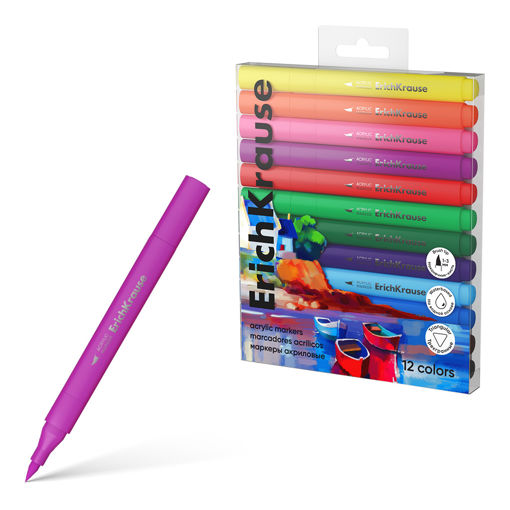Picture of EK ACRYLIC MARKERS BRUSH TIP X12
